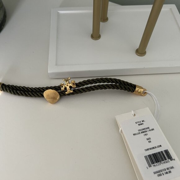 Tory Burch Shell Logo Rope Bracelet, NWT - Picture 2 of 7